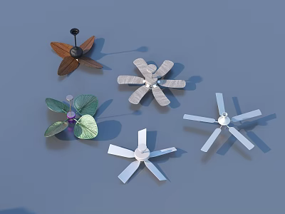Various Decorative Air Conditioner Fans With Different Blade Styles And Shapes 3d model