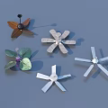 Various Decorative Air Conditioner Fans With Different Blade Styles And Shapes