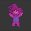 Cute Smiling Cartoon Character With Blue Outfit Purple Pants And Open Arms