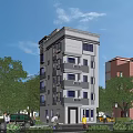 Modern Multi Story Detached Villa With Solar Panel Roof Balconies Large Windows Surrounded By Trees