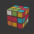 Colorful 3D Rubik's Cube With Vibrant Colored Blocks On Reflective Surface