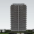 Modern High Rise Residential Building With Balconies And Surrounding Greenery