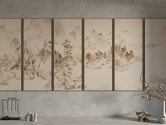 New Chinese Landscape Painting Hanging Painting Decorative Painting 3d model