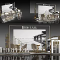 Modern Commercial Equipment Exhibition Booth With Display Shelves And Digital Screens