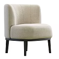 Light Beige Upholstered Accent Chair With Tufted Backrest And Dark Wooden Legs