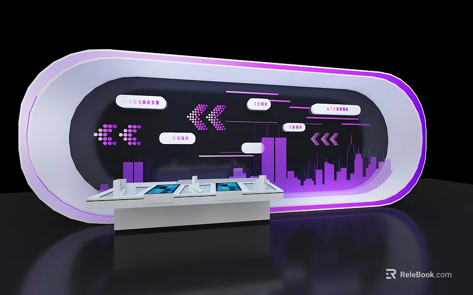 Advanced Commercial Equipment With Purple Border Data Charts Control Panel And Display Screen 3d model
