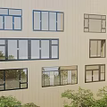 Energy Saving Aluminum Casement Windows Installed On Modern Building Exterior Wall