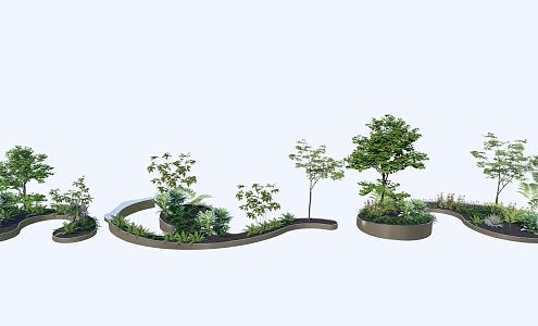 Modern Tree Pond Arc Tree Pond Plant Combination 3d model