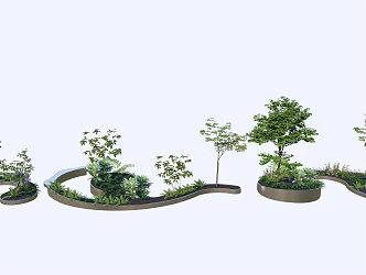 Modern Tree Pond Arc Tree Pond Plant Combination 3d model