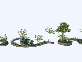 Modern Tree Pond Arc Tree Pond Plant Combination 3d model