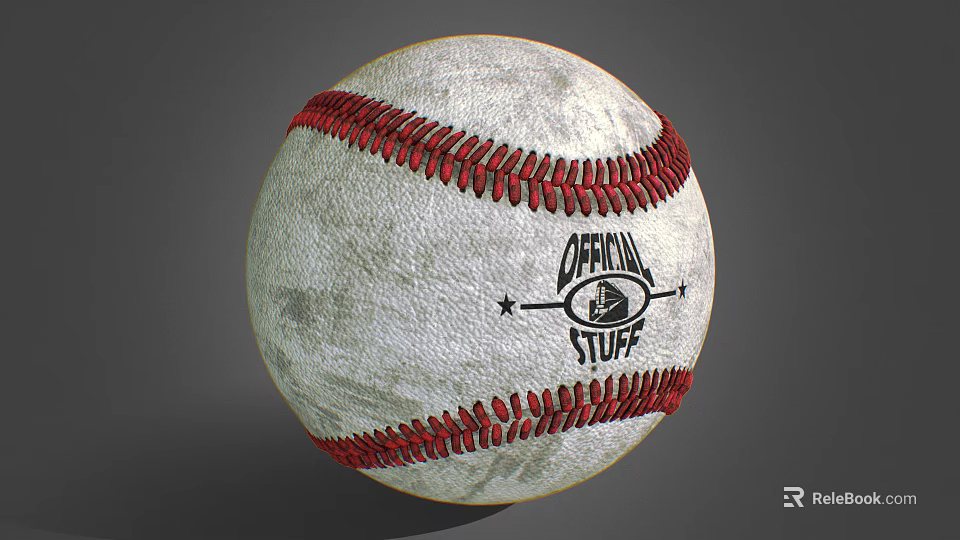 Baseball Playground Equipment Featuring Red Stitching And Official Logo For Kids Amusement 3d model 