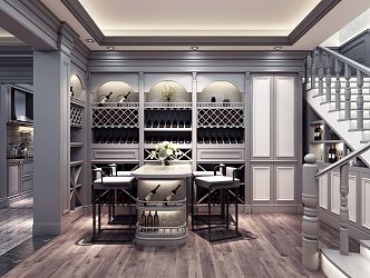 American Wine Cellar Wine Cellar Wine Cabinet 3d model