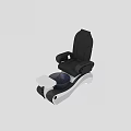 Black Leather Recliner Chair With Footrest Blue Bowl Control Buttons And Blue Light