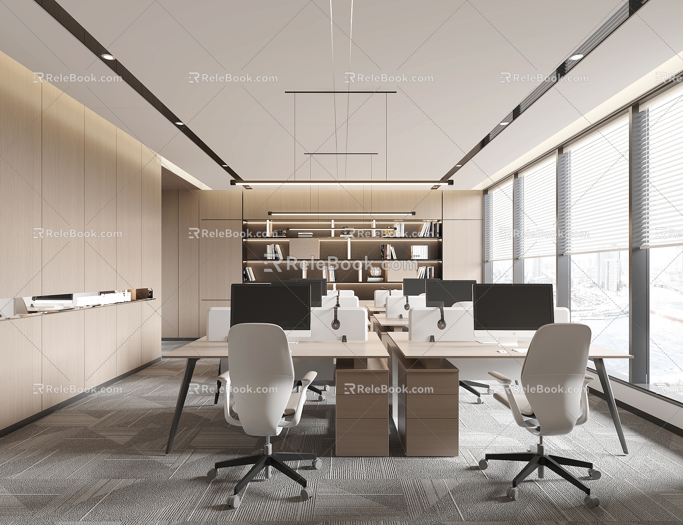 modern public office area office 3d model