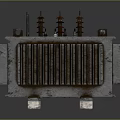 Industrial Transformer With Metal Casing Heat Sink Fins Top Terminal Posts And Base Support Feet