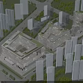 Aerial Planning View Of Modern Urban Buildings With Green Roof Design