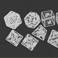 Colorful Polyhedral Dice Collection Featuring Red Blue Silver Six Eight Twenty Sided Shapes