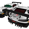 Silver NASA Racing Car With Black Rear Wing And Multiple Angles View