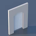 White Arch Decorative Structure With Vertical Stripes In Modern Minimalist Design 3d model