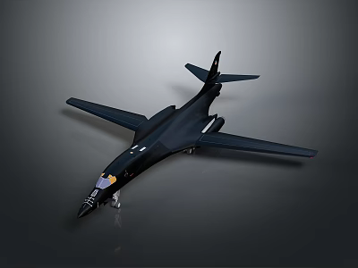 Black Military Reconnaissance Aircraft Model With Sleek Design And Detailed Cockpit 3d model