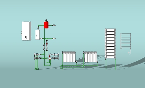 modern pipe heating pipe 3d model