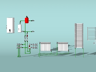 modern pipe heating pipe 3d model