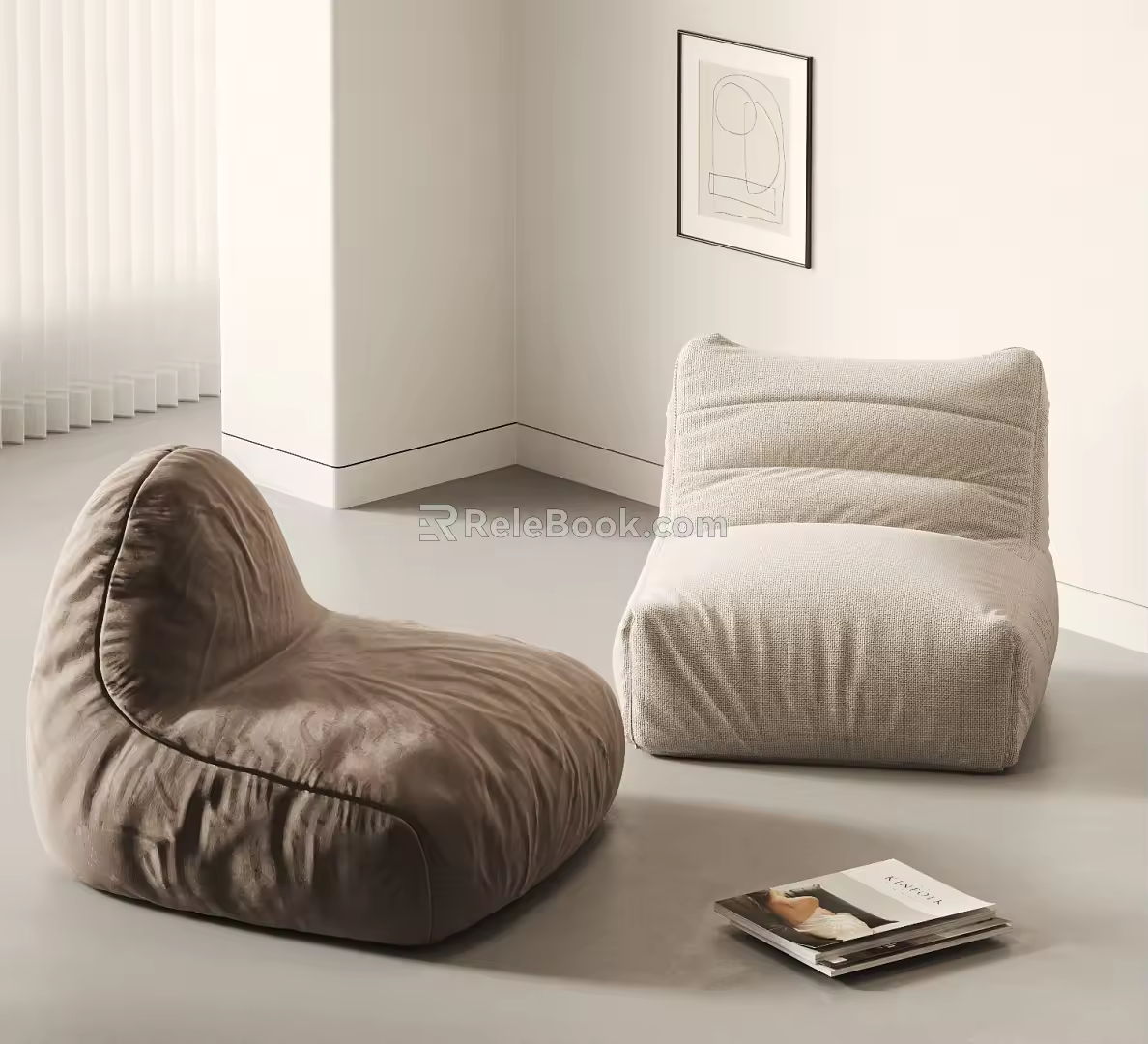 Nordic Lazy Sofa Bean Bag Single Sofa 3d model