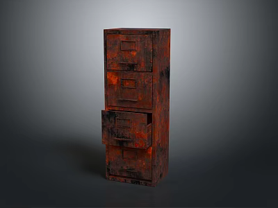 Rustic Rusted Multi Drawer Chest Of Drawers Furniture With Industrial Style 3d model