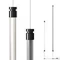 Modern Pendant Light Design With Sleek Black Silver Metal Vertical Tubes For Home Decor
