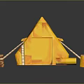 Kids Yellow Decorative Tent Furniture With Wooden Support Poles And Fabric Structure