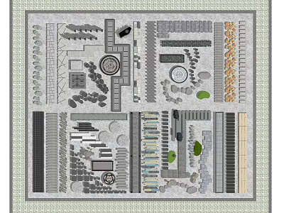 Garden Path Paving Design With Various Patterns And Stone Slabs Arrangement 3d model