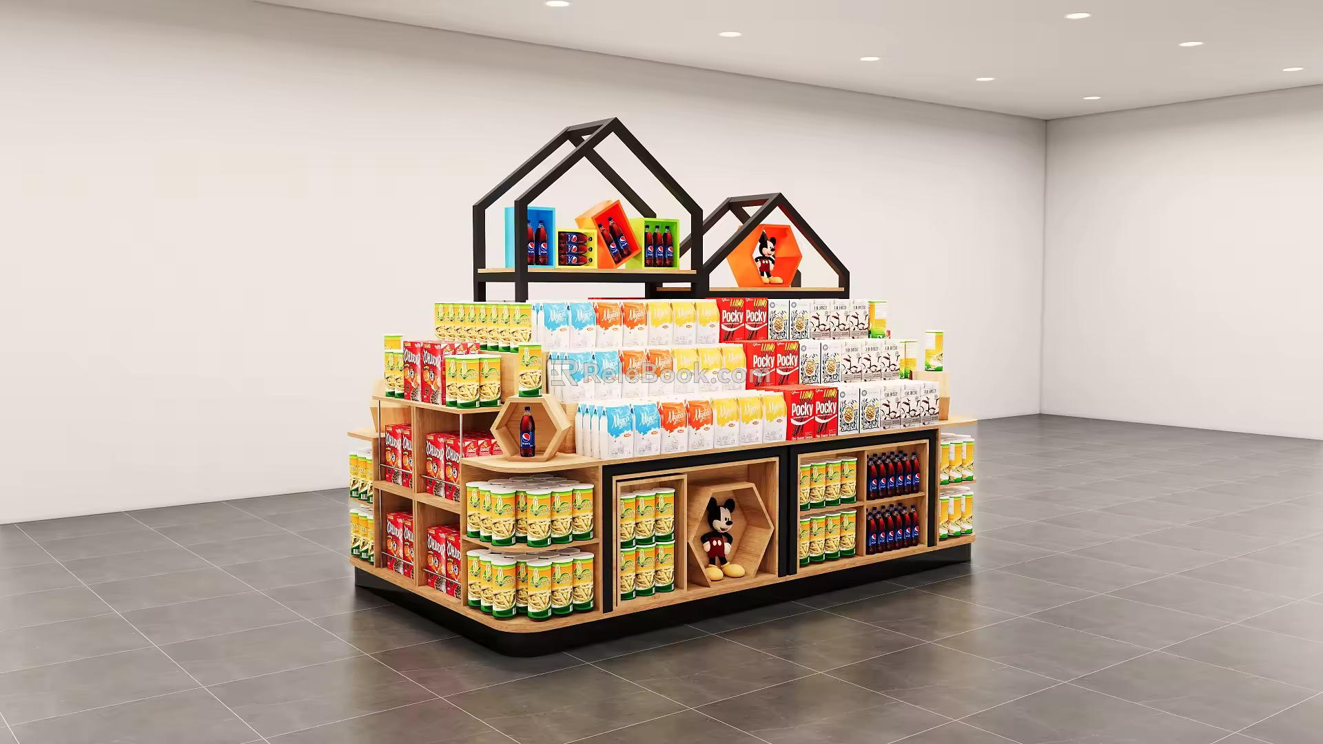Supermarket Shelf Wenchuang Department Store Scene Stack Combination Display Stack Scene Display Snacks Free Combination Promotion Display Stack Snacks Free Combination 3d model