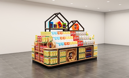 Supermarket Shelf Wenchuang Department Store Scene Stack Combination Display Stack Scene Display Snacks Free Combination Promotion Display Stack Snacks Free Combination 3d model