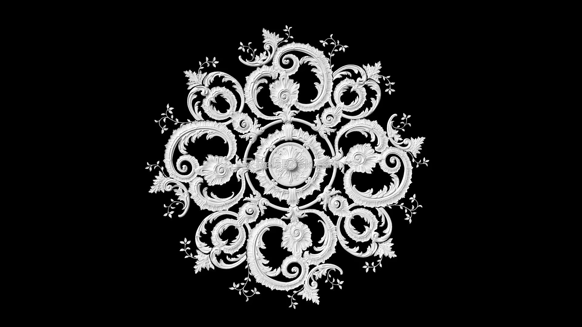Carved Lamp Panels European-style Carved Building Components Gypsum Line Carved Corner Line Carved Craft Carved Silver Carved Corner Line 3d model