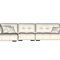 Modern White Leather Three Seater Sofa With Soft Cushions And Armrests 3d model
