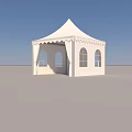 Large White Arched Tent With Multiple Windows For Outdoor Events And Exhibitions
