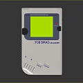 Handheld Computer With Green Screen White Casing Buttons And YGB3MD Model 3d model
