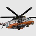 LEGO toy plane helicopter rescue helicopter 3d model