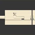 Polished Metal Locking Latch With Rectangular Body And Secure Bolt Design