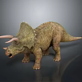 Realistic Triceratops Dinosaur Figure With Horns Frill Open Mouth Standing Pose And Detailed Skin Texture