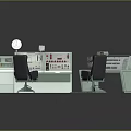 Advanced Industrial Control Panel System With Operator Chairs Display Screens And Instruments