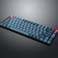 Sleek Modern Mechanical Keyboard With Gray Keycaps Red Accent Keys And Compact Design