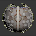Mechanical Sphere Device Featuring Circular Metallic Panels and Structured Components