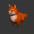 3D Rendered Orange Fox With White Chest On Simple Gray Background