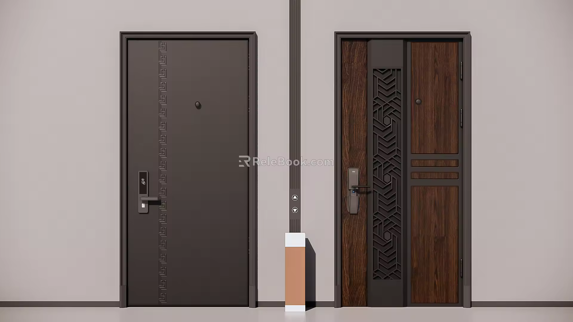 New Chinese-style security door 3d model