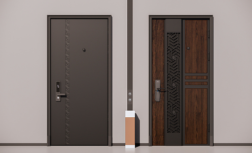 New Chinese-style security door 3d model