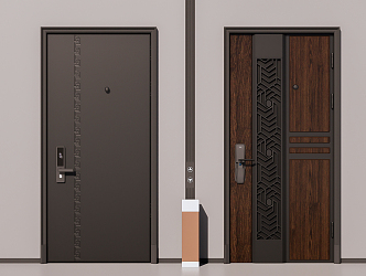 New Chinese-style security door 3d model