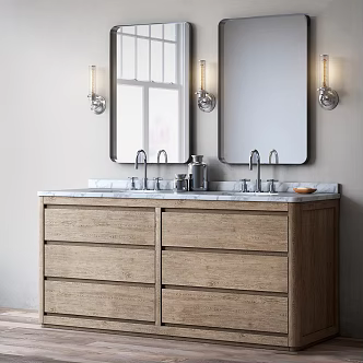 Jane European Washbasin Bathroom Cabinet Faucet Bathroom Mirror Jane European Wall Lamp Outdoor Washbasin 3d model