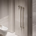 Modern Bathroom Interior Design With Double Toilets Glass Shower And Marble Countertop