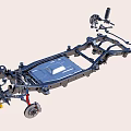 Detailed Car Chassis Structure With Suspension System And Frame Components